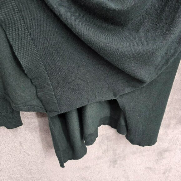 Lane Bryant Sweater 22 24 Dark Forest Green Ruffle Sleeves Stretchy Side Slits - Picture 6 of 12